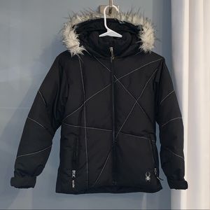 Spyder Hooded Big Girl Winter Coat